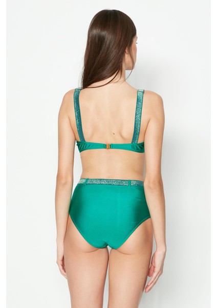 Simli Üçgen Bikini Takım 3220 Yeşil