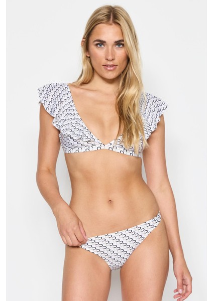 Fırfırlı Bikini Takım 3222 Siyah/gri
