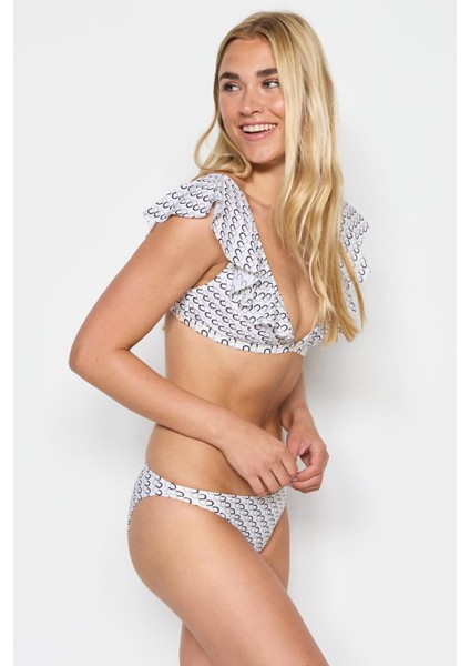 Fırfırlı Bikini Takım 3222 Siyah/gri modelleri