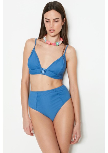 Yüksek Bel Üçgen Bikini Takım 3226 Turkuaz