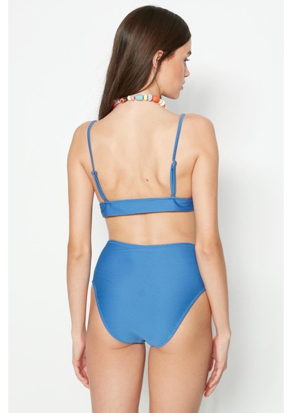 Yüksek Bel Üçgen Bikini Takım 3226 Turkuaz