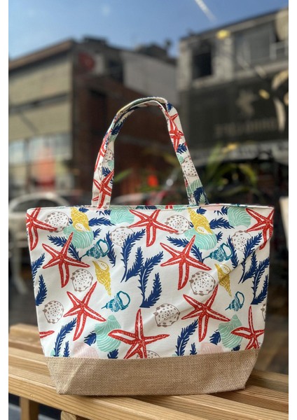 Dijital Baskılı Plaj Çantası Y8670-27 K-08