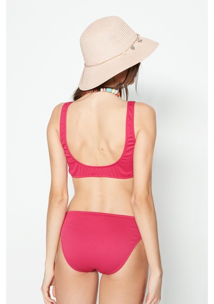 Straplez Bikini Takım 3227 Fuşya