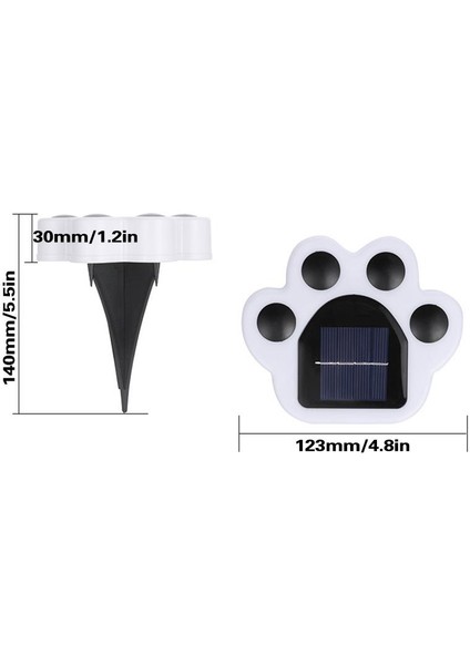 Güneş Enerjili Solar Şarjlı Pati Şeklinde Işıldak Dekorasyon Bahçe Peyzaj Aydınlatma