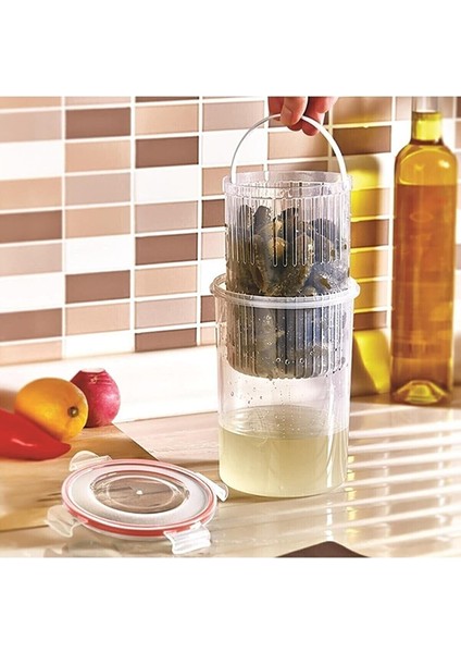 Zeytin Dilme Çizme Aparatı Ve Süzgeçli Derin Saklama Kabı modelleri