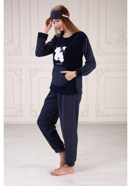 Cepli Baskılı Polar Pijama Takım