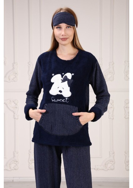 Cepli Baskılı Polar Pijama Takım