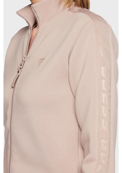New Allie Logo Şeritli Regular Fit Fermuarlı Dik Yaka Sweat Bayan Sweat V2YQ17K7UW2 G4Q9 fırsatları