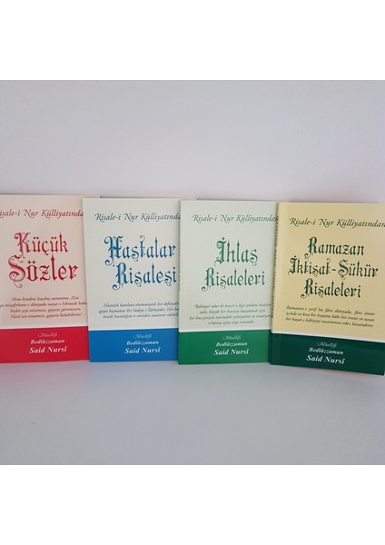 Küçük Sözler - Hastalar - İhlas - Ramazan İktisatşükür Risaleleri Orta Boy 4'lü Set - Bediüzzaman Said Nursi