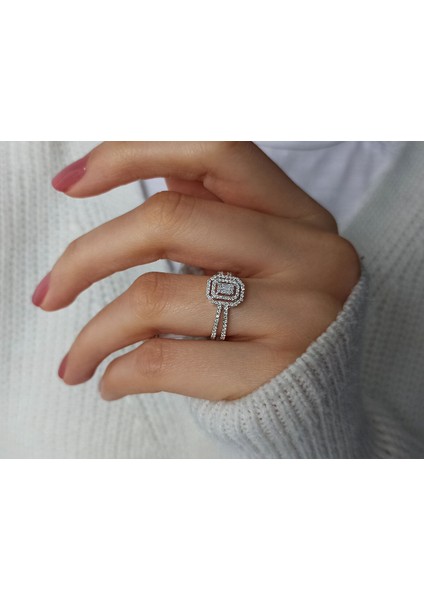 Çift Işıltılı Baget Pırlanta Yüzük 0417R0290 indirimleri