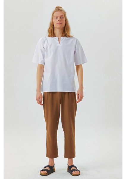 Yuvarlak Yaka Rahat Kesim Erkek Gömlek fiyatları