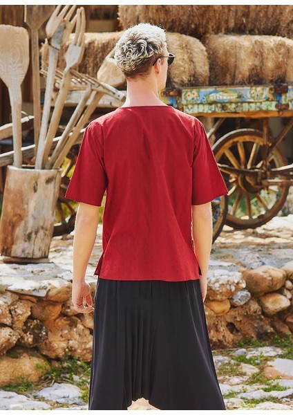 Yuvarlak Yaka Rahat Kesim Erkek Gömlek fırsatları