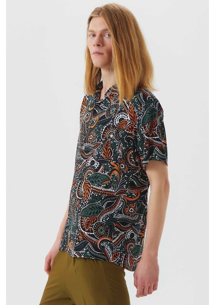 Bohem Tarz Kısa Kollu Desenli Gömlek modelleri