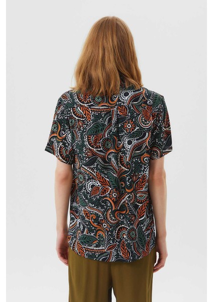 Bohem Tarz Kısa Kollu Desenli Gömlek fırsatları