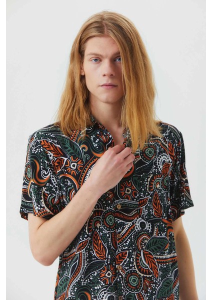 Bohem Tarz Kısa Kollu Desenli Gömlek indirimleri