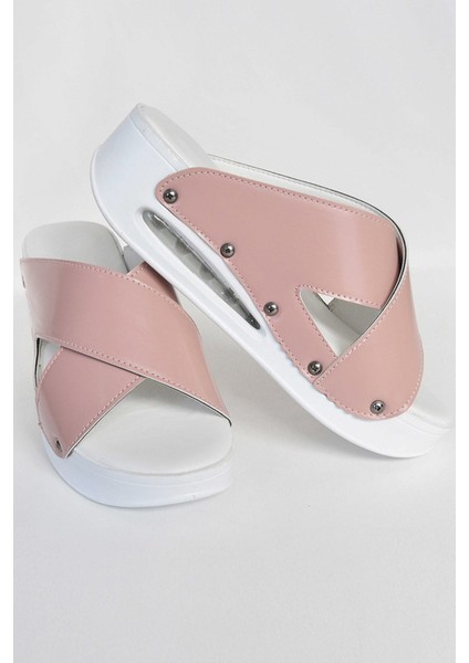 Pudra Çapraz Desenli Açık Airmax Ortopedik Terlik indirimleri