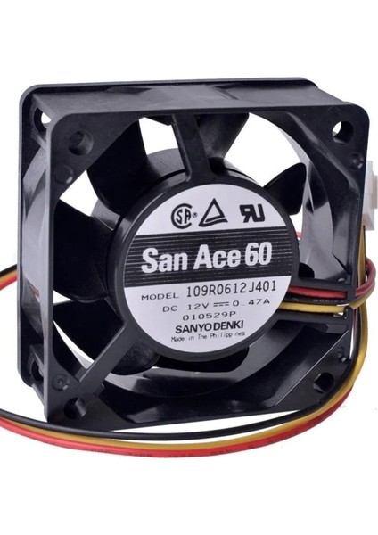 San ACE60 109R0612J401 12V 0.47A 3 Kablo Kare Fan