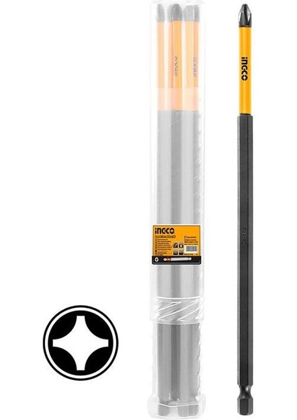 İngco 10'lu Darbeli Uzun Yıldız Tornavida Ucu Seti 250MM