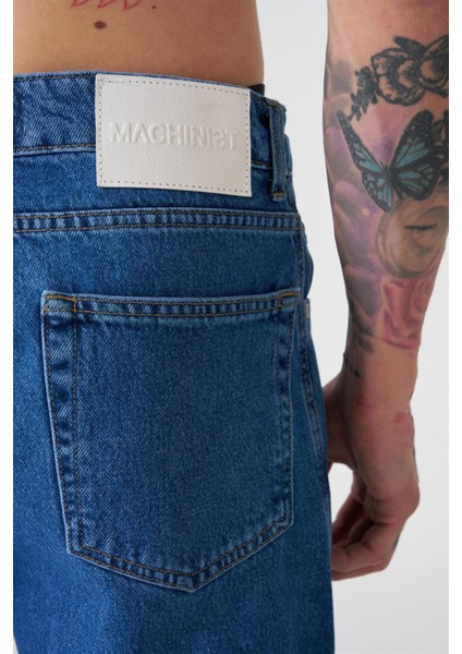 Kargo Cepli Baggy Fith Jeans Lacivert