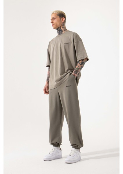 Oversize Basic Süprem Pamuklu T-Shirt Haki