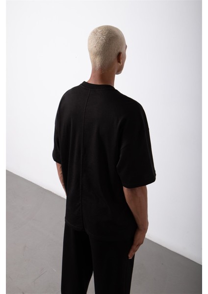 Oversize Oregon 20 Baskılı Pamuklu T-Shirt Siyah modelleri