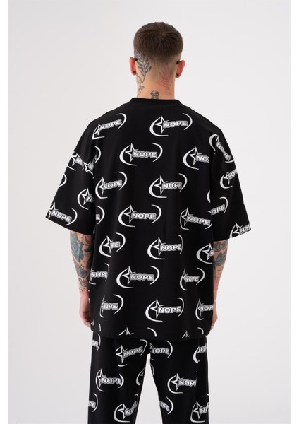 Oversize Nope Baskılı T-Shirt Siyah fiyatları