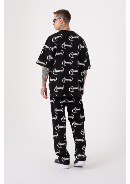 Oversize Nope Baskılı T-Shirt Siyah fırsatları