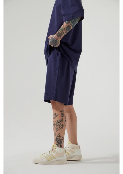 Unisex Oversize Basic Cepli Şort Lacivert fiyatları