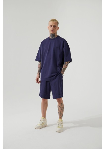 Unisex Oversize Basic Cepli Şort Lacivert fırsatları