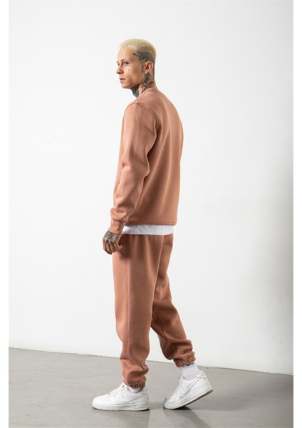 Regular Bisiklet Yaka Basic Sweatshirt Copper