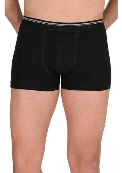 Erkek Siyah 6'lı Paket Likralı Boxer