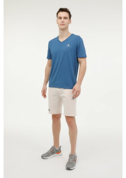 M-CT111 Bsc V Nk T-Sh 3fx Havacı Mavı Erkek Kısa Kol T-Shirt