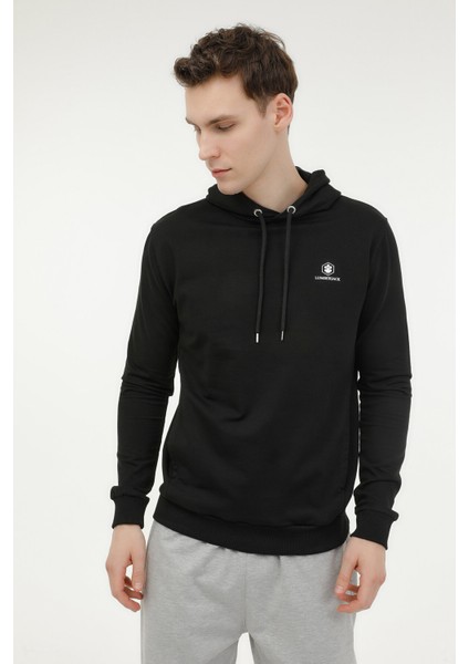 M-SN73 Basıc Hoodie 3fx Siyah Erkek Sweatshirt