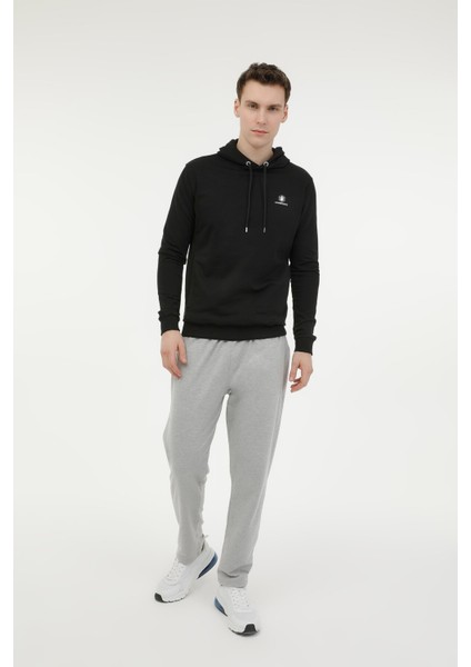 M-SN73 Basıc Hoodie 3fx Siyah Erkek Sweatshirt