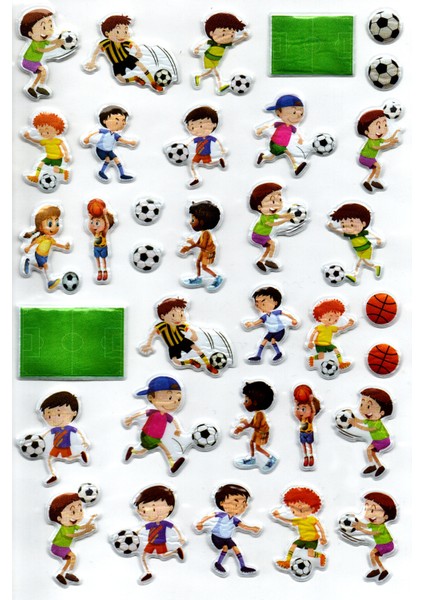 Sticker Kabartmalı A4 Boyutunda Stiker Defter, Planlayıcı Etiket, -(LIM089) - Futbol