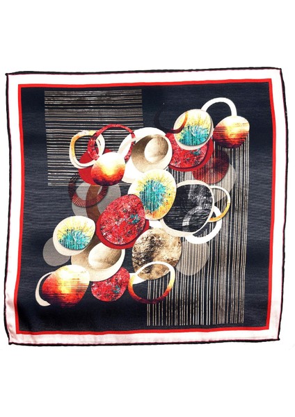 Siyah Motif Desen Erkek Cep Mendili SPS596-62