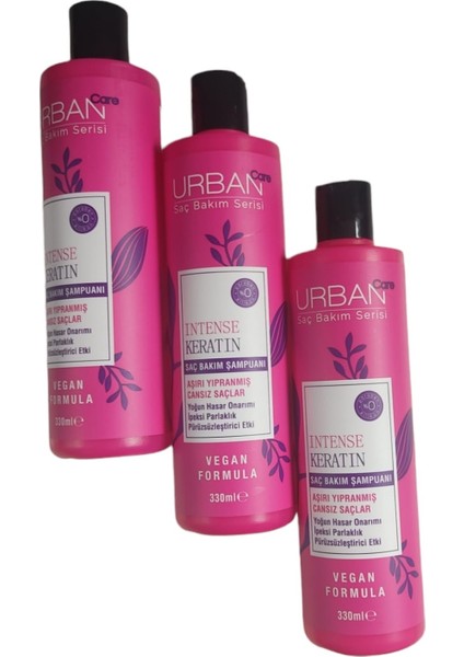 Urban Bakım Serisi Intense & Keratin Şampuan Seti 330 ml x 3 Adet