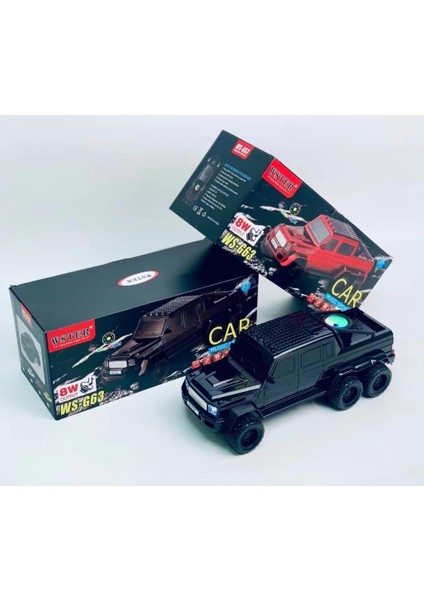 WS-G63 Ledli Araba Usb-Tf-Fm Radyo Bluetooth Hoparlör Siyah