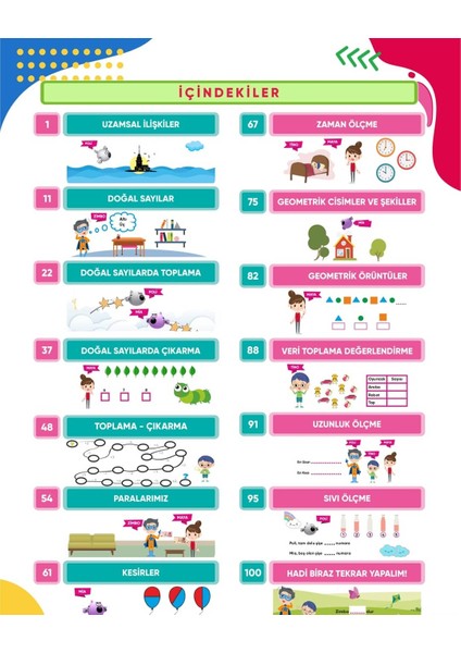 İlkokul 1. Sınıf Canlanan Sorular Bulmaca Kitabı - Matematik Kitabı -Matematik Takvimi