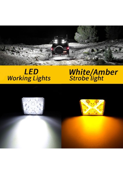 16 LED x Angel Çakarlı Off Road Kamyon Iş Makinesi Çalışma Lambası