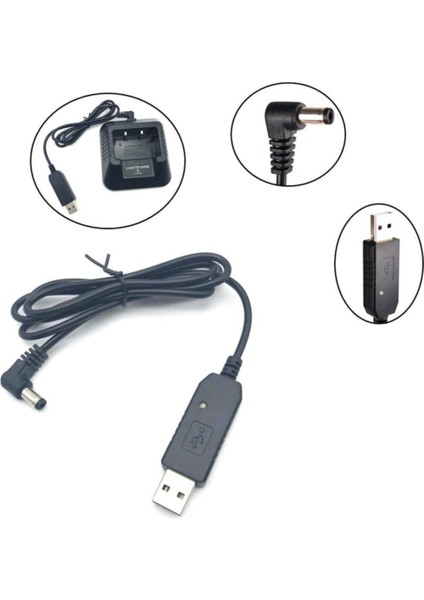 Baofeng Vb. Telsiz USB Şarj Kablo. Telsizinizi Bilgisayardan, Powerbanktan, Telefon Şarjınızdan Şarj