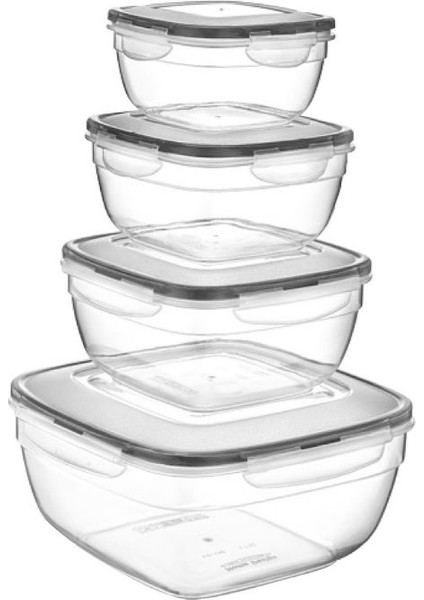 Fresh Box Saklama Kabı Seti 0,6 lt +1 lt +1,7 lt + 4,0 lt 4'lü LC-305