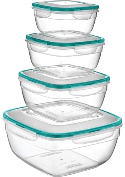 Fresh Box Saklama Kabı Seti 0,6 lt +1 lt +1,7 lt + 4,0 lt 4'lü LC-305