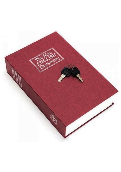 Sözlük Kitap Şeklinde Gizli Kasa Metal Kumbara Kasa Bordo modelleri