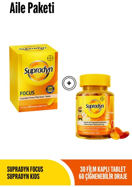 Focus 30 Film Kaplı Tablet+ Supradyn Kids Aile Paketi