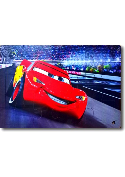Cars Eğitici 12 Parça Ahşap Puzzle/yapboz