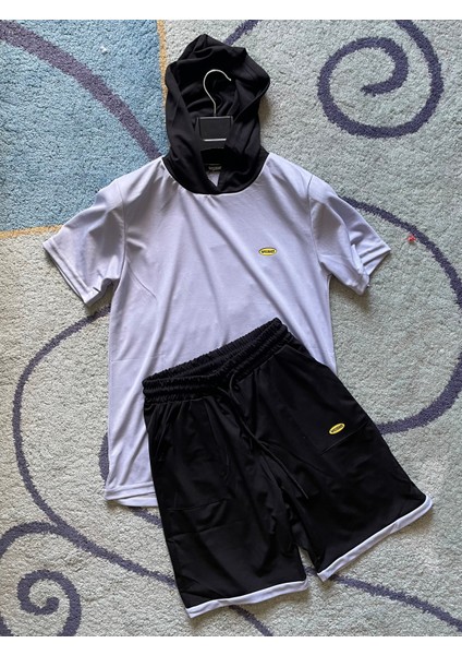 Kabartma Baskılı Alt Üst Şort Tshirt Eşofman Takımı