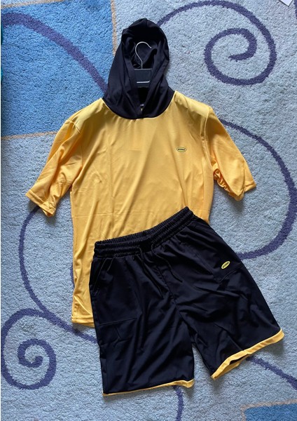 Kabartma Baskılı Alt Üst Şort Tshirt Eşofman Takımı