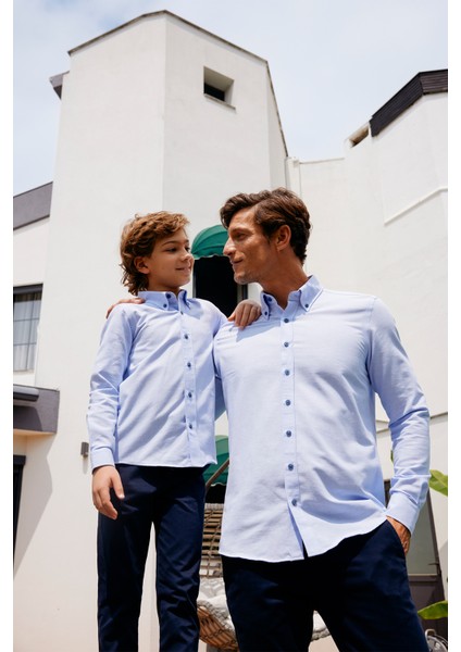 ALTINYILDIZ CLASSICS Lacivert Slim Fit Dar Kesim Yan Cepli Pamuklu Esnek Çocuk Chino Pantolon