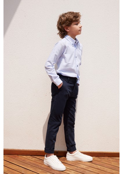 ALTINYILDIZ CLASSICS Lacivert Slim Fit Dar Kesim Yan Cepli Pamuklu Esnek Çocuk Chino Pantolon fırsatları
